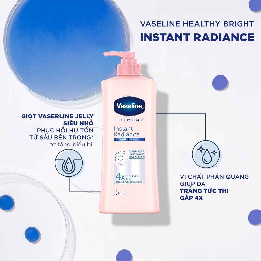 Sữa Dưỡng Thể Vaseline Sáng Da Tức Thì 320ml