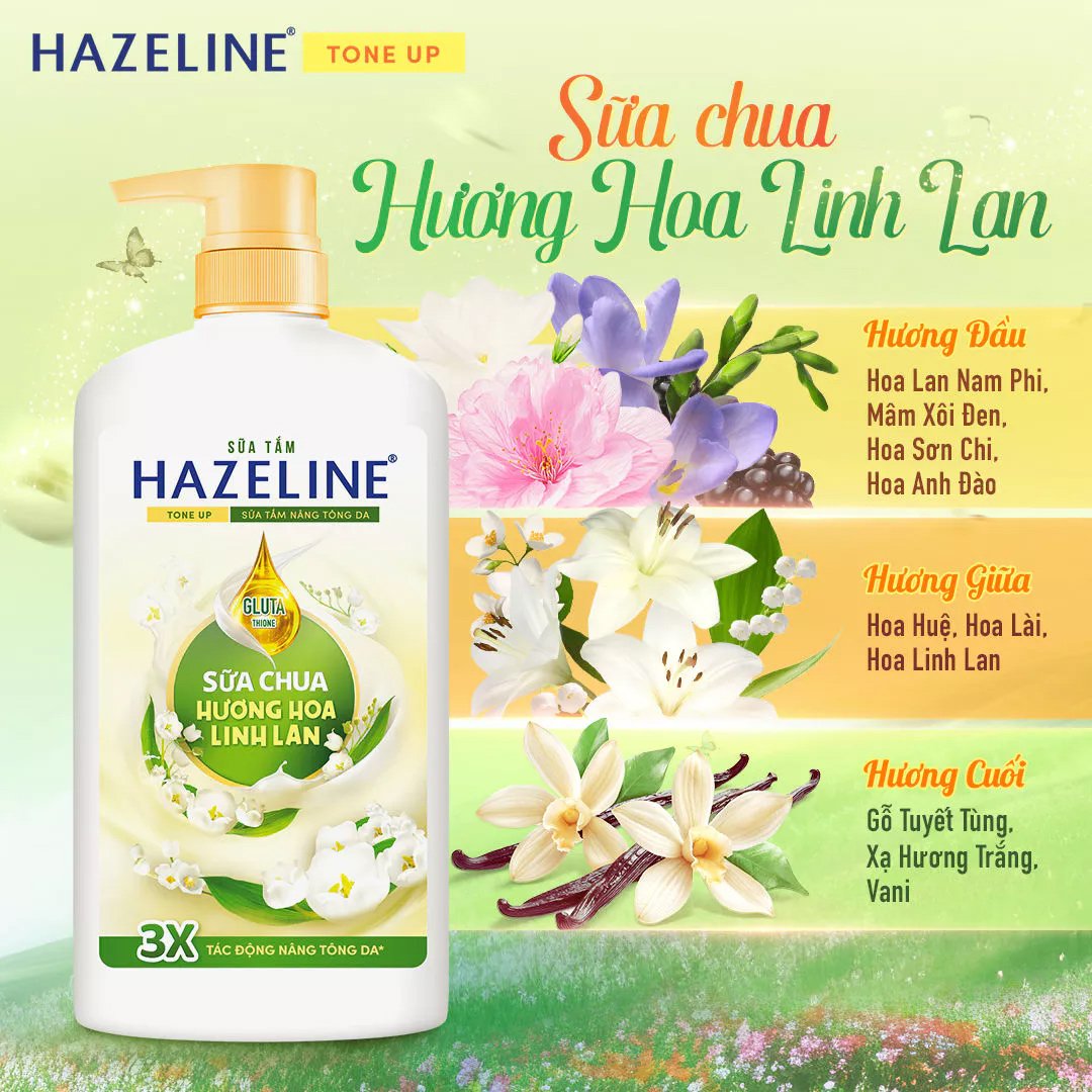 Sữa Tắm Hazeline Nâng Tông Da Sữa Chua Hương Linh Lan 670g