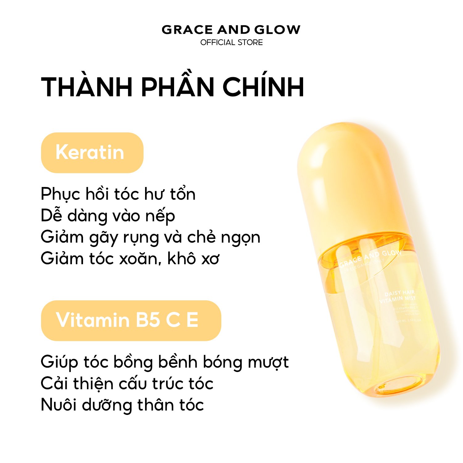 Xịt Dưỡng Tóc Grace And Glow Daisy Ngừa Xơ Rối 100ml