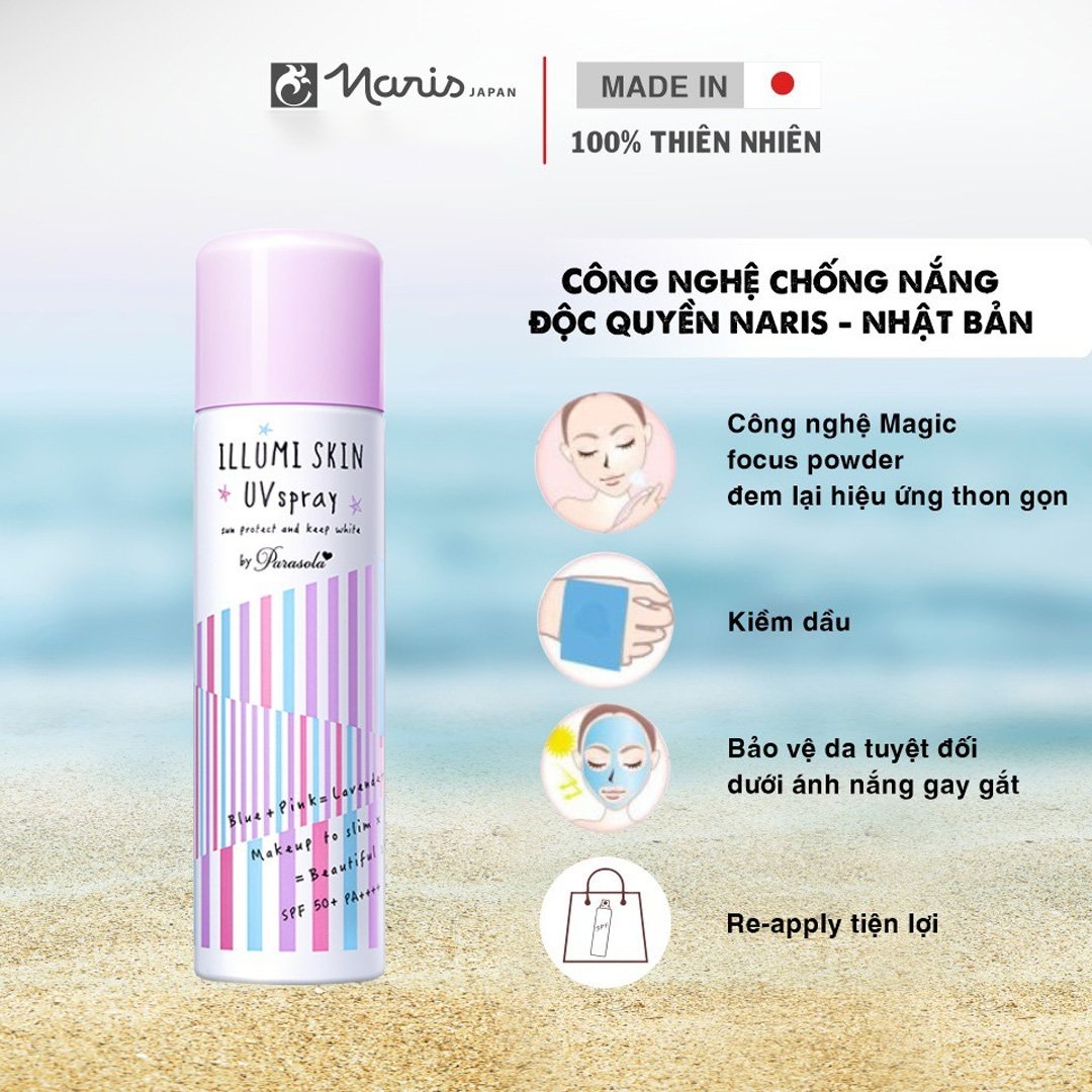 Xịt Chống Nắng Naris Cosmetics Nâng Tông Da 80g