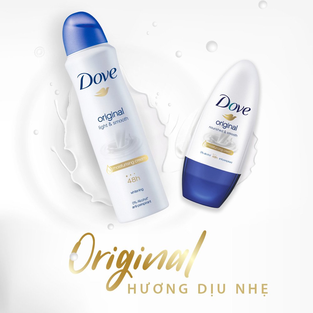 Xịt Khử Mùi Dove Dưỡng Da Sáng Mịn Hương Dịu Nhẹ 135ml